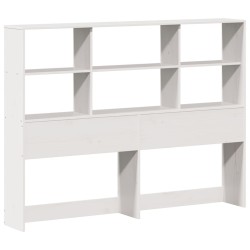 Lit bibliothèque sans matelas blanc 140x200 cm bois massif 