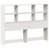 Lit bibliothèque sans matelas blanc 140x200 cm bois massif 