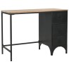 Bureau à piédestal unique Bois de sapin et acier 100x50x76 cm  