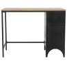 Bureau à piédestal unique Bois de sapin et acier 100x50x76 cm  