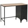 Bureau à piédestal unique Bois de sapin et acier 100x50x76 cm  