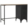 Bureau à piédestal unique Bois de sapin et acier 100x50x76 cm  