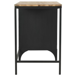 Bureau à piédestal unique Bois de sapin et acier 100x50x76 cm  