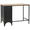 Bureau à piédestal unique Bois de sapin et acier 100x50x76 cm  