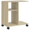 Table d'appoint avec roues chêne sonoma bois d'ingénierie 