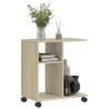 Table d'appoint avec roues chêne sonoma bois d'ingénierie 