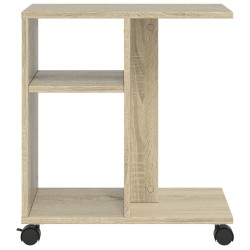 Table d'appoint avec roues chêne sonoma bois d'ingénierie 