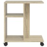 Table d'appoint avec roues chêne sonoma bois d'ingénierie 