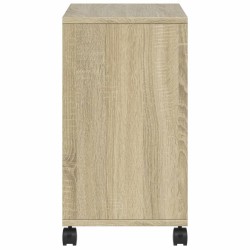 Table d'appoint avec roues chêne sonoma bois d'ingénierie 