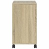 Table d'appoint avec roues chêne sonoma bois d'ingénierie 