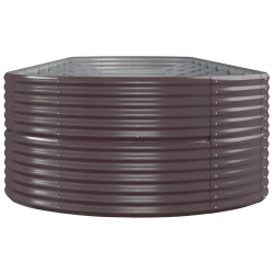 Lit surélevé de jardin Acier enduit de poudre marron 
