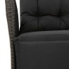 Ensemble à manger de jardin avec coussins 3 pcs Noir 