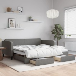 Lit de jour avec gigogne et tiroirs sans matelas 100x200 cm 