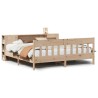 Lit bibliothèque sans matelas 180x200 cm bois massif de pin 