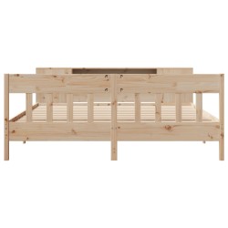 Lit bibliothèque sans matelas 180x200 cm bois massif de pin 