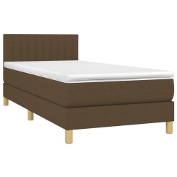 Sommier à lattes de lit avec matelas Marron foncé 90x200 cm 