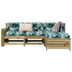 Salon de jardin 4 pcs bois de pin imprégné 