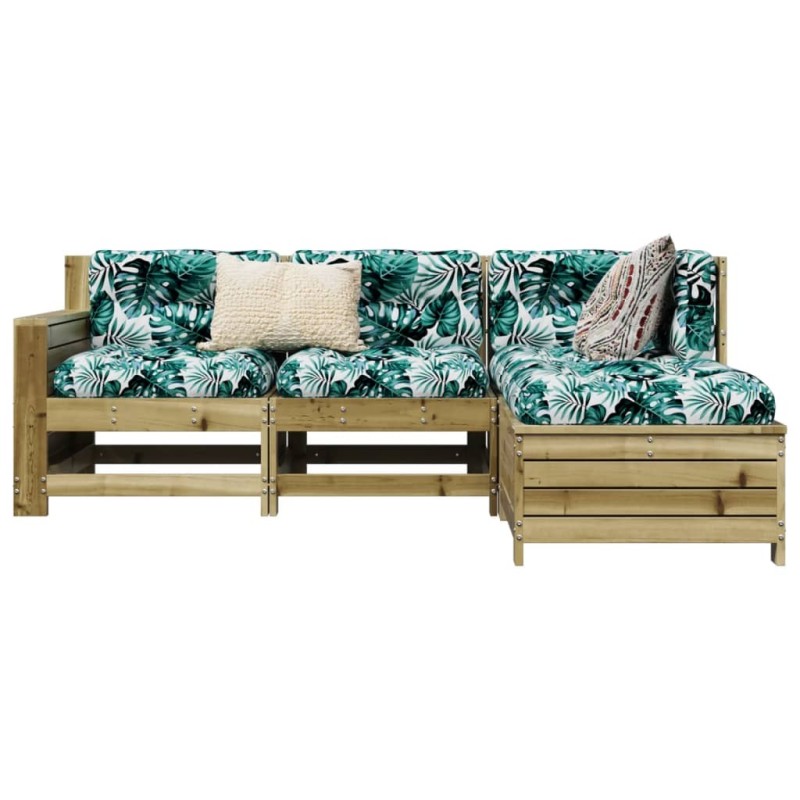 Salon de jardin 4 pcs bois de pin imprégné 