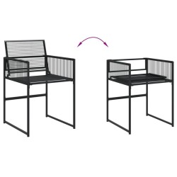 Ensemble à manger de jardin 5 pcs Noir Résine tressée 
