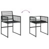 Ensemble à manger de jardin 5 pcs Noir Résine tressée 