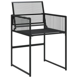 Ensemble à manger de jardin 5 pcs Noir Résine tressée 