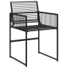 Ensemble à manger de jardin 5 pcs Noir Résine tressée 