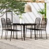 Ensemble à manger de jardin 5 pcs Noir 