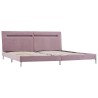Cadre de lit avec LED sans matelas rose tissu 180x200 cm 