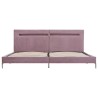 Cadre de lit avec LED sans matelas rose tissu 180x200 cm 
