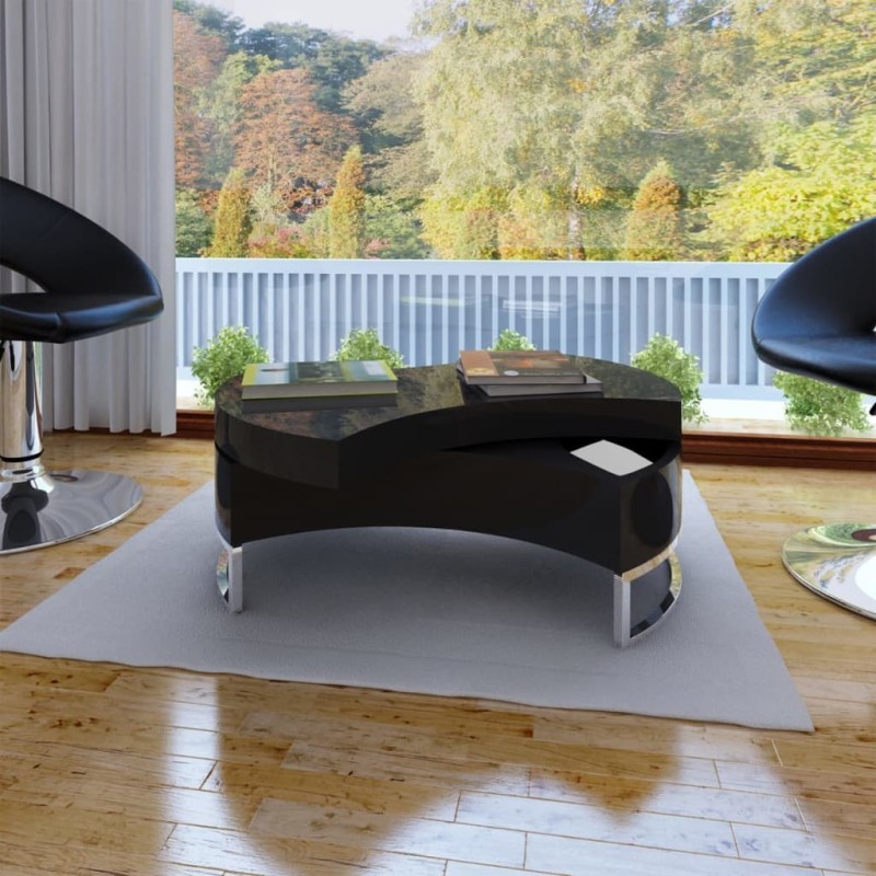 Table basse à forme réglable noir brillant Table basse à forme réglable noir brillant