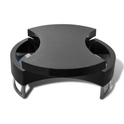 Table basse à forme réglable noir brillant  