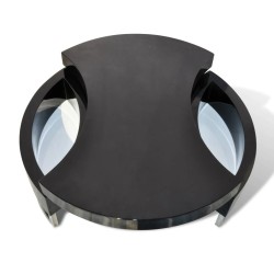 Table basse à forme réglable noir brillant  