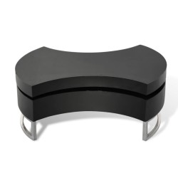 Table basse à forme réglable noir brillant  