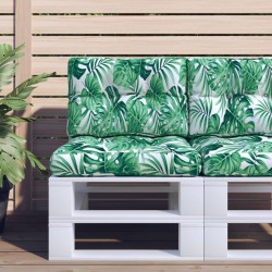 Coussins de palette lot de 2 motif de feuilles tissu 