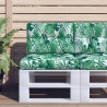 Coussins de palette lot de 2 motif de feuilles tissu 
