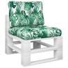 Coussins de palette lot de 2 motif de feuilles tissu 
