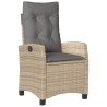 Ensemble à manger de jardin et coussins 3 pcs Beige poly rotin 