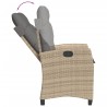 Ensemble à manger de jardin et coussins 3 pcs Beige poly rotin 