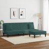 Ensemble de canapés 2 pcs avec coussins vert foncé velours 