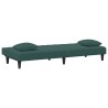 Ensemble de canapés 2 pcs avec coussins vert foncé velours 
