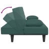 Ensemble de canapés 2 pcs avec coussins vert foncé velours 