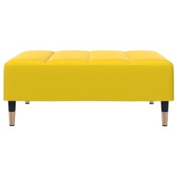Canapé-lit à 2 places avec repose-pied jaune velours 