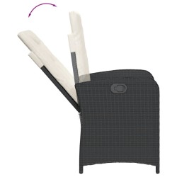 Ensemble à manger de jardin avec coussins 3 pcs Noir 