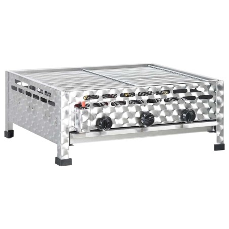 Grill commercial à gaz 3 zones de cuisson Inox Argenté 