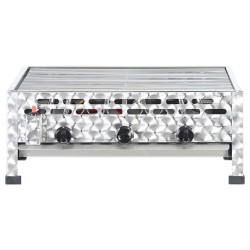 Grill commercial à gaz 3 zones de cuisson Inox Argenté 