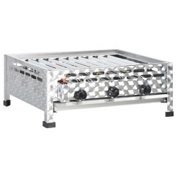 Grill commercial à gaz 3 zones de cuisson Inox Argenté 