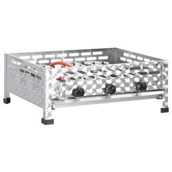 Grill commercial à gaz 3 zones de cuisson Inox Argenté 