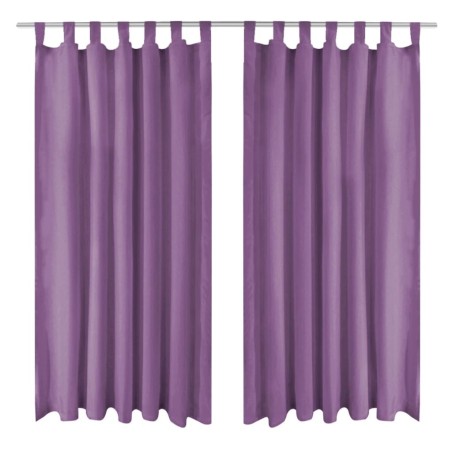 Rideau occultant avec boucles 2 pcs 140 x 245 cm Lilas 