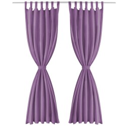 Rideau occultant avec boucles 2 pcs 140 x 245 cm Lilas 