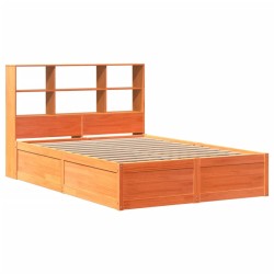Cadre de lit sans matelas cire marron 150x200cm bois pin massif 